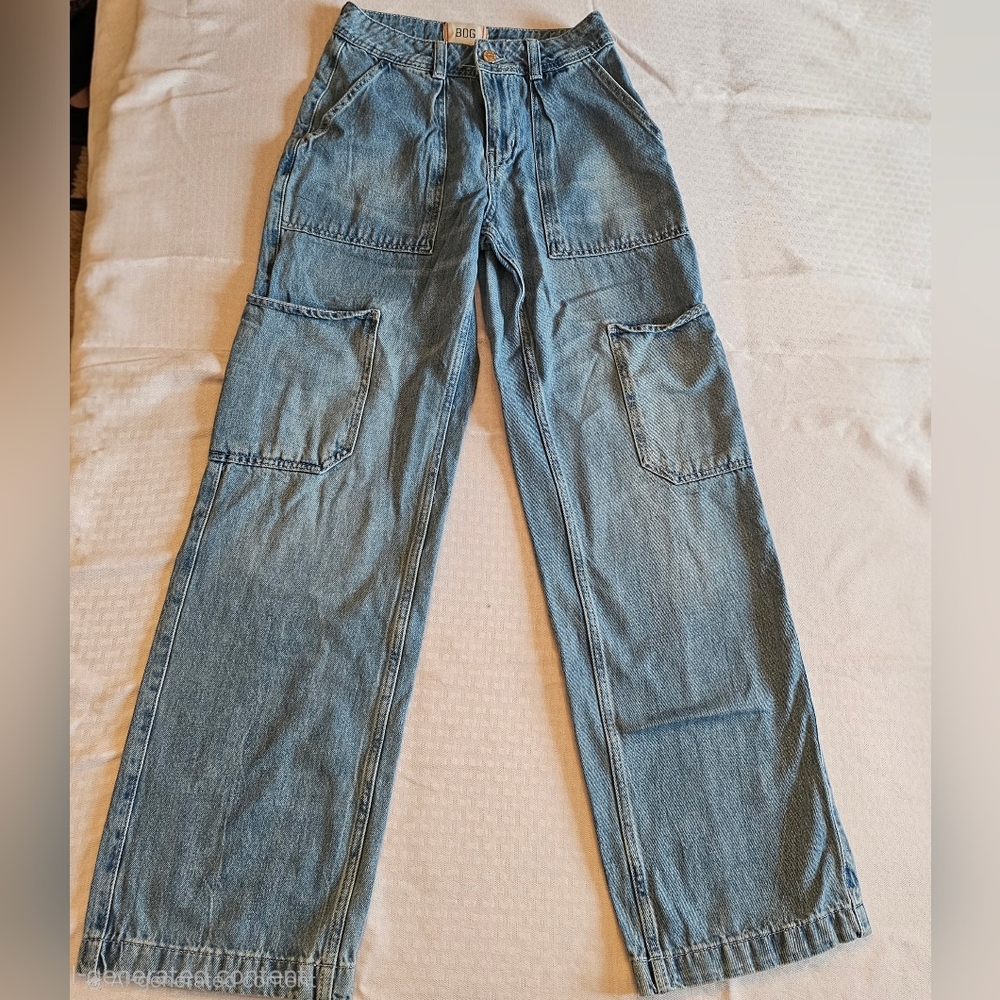 BDG Urban Outfitters‎ Wide Leg Cargo Jeans High Rise Utility Y2K SIZE 24